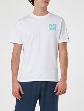 Man cotton t-shirt with Spiaggina front and back placed print | FIAT 500 SPECIAL EDITION - MC2 Saint Barth
