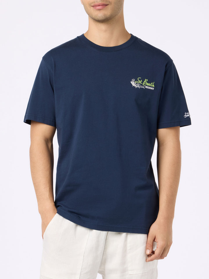Man cotton t-shirt with St. Barth Resort placed print - MC2 Saint Barth