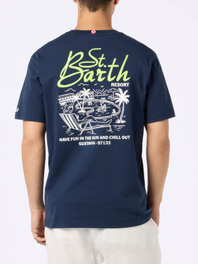 Man cotton t-shirt with St. Barth Resort placed print - MC2 Saint Barth