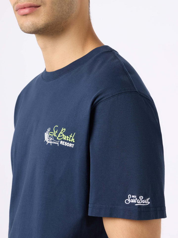 Man cotton t-shirt with St. Barth Resort placed print - MC2 Saint Barth
