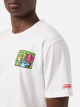 Keith Haring People t-shirt with front and back print in white | Special Edition
