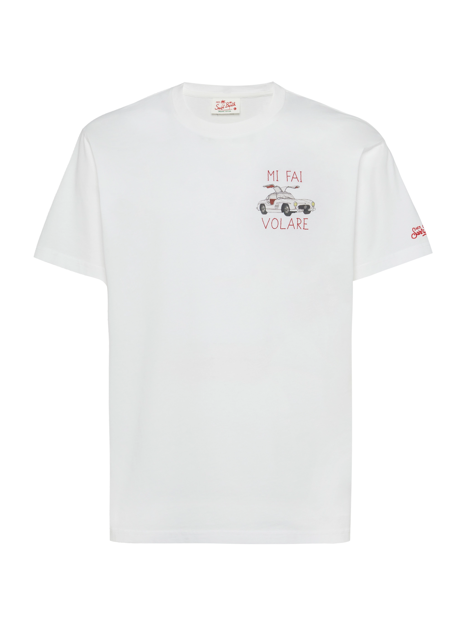 Cotton T-shirt with Mi fai volare embroidery - MC2 Saint Barth