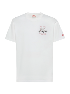 Cotton T-shirt with Mi fai volare embroidery - MC2 Saint Barth