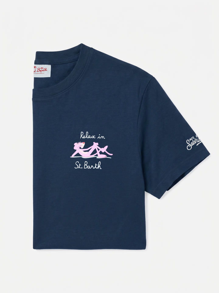 T-shirt in cotone con stampa e ricamo Pantera Rosa | THE PINK PANTHER SPECIAL EDITION