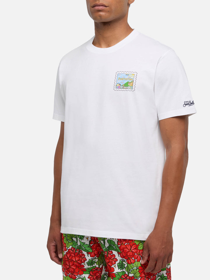 Cotton T-shirt with Portofino postcard print  |ALESSANDRO ENRIQUEZ SPECIAL EDITION