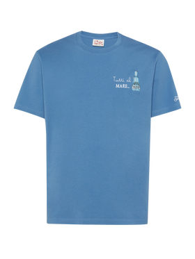 Cotton T-shirt with Tutti al Mare print and embroidery |GIN MARE SPECIAL EDITION - MC2 Saint Barth