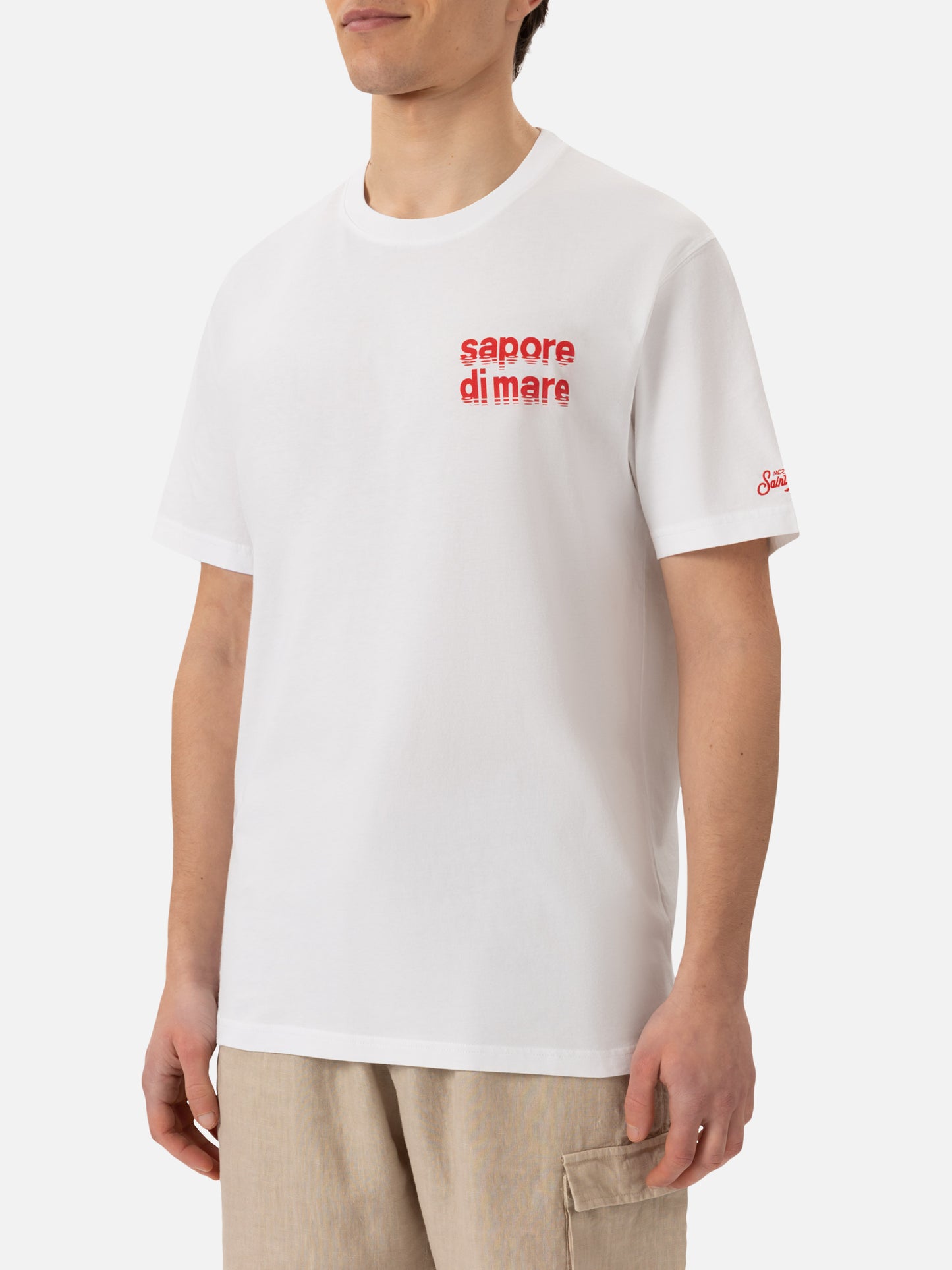 Cotton T-shirt with Sapore di Mare film logo print |SAPORE DI MARE SPECIAL EDITION - MC2 Saint Barth