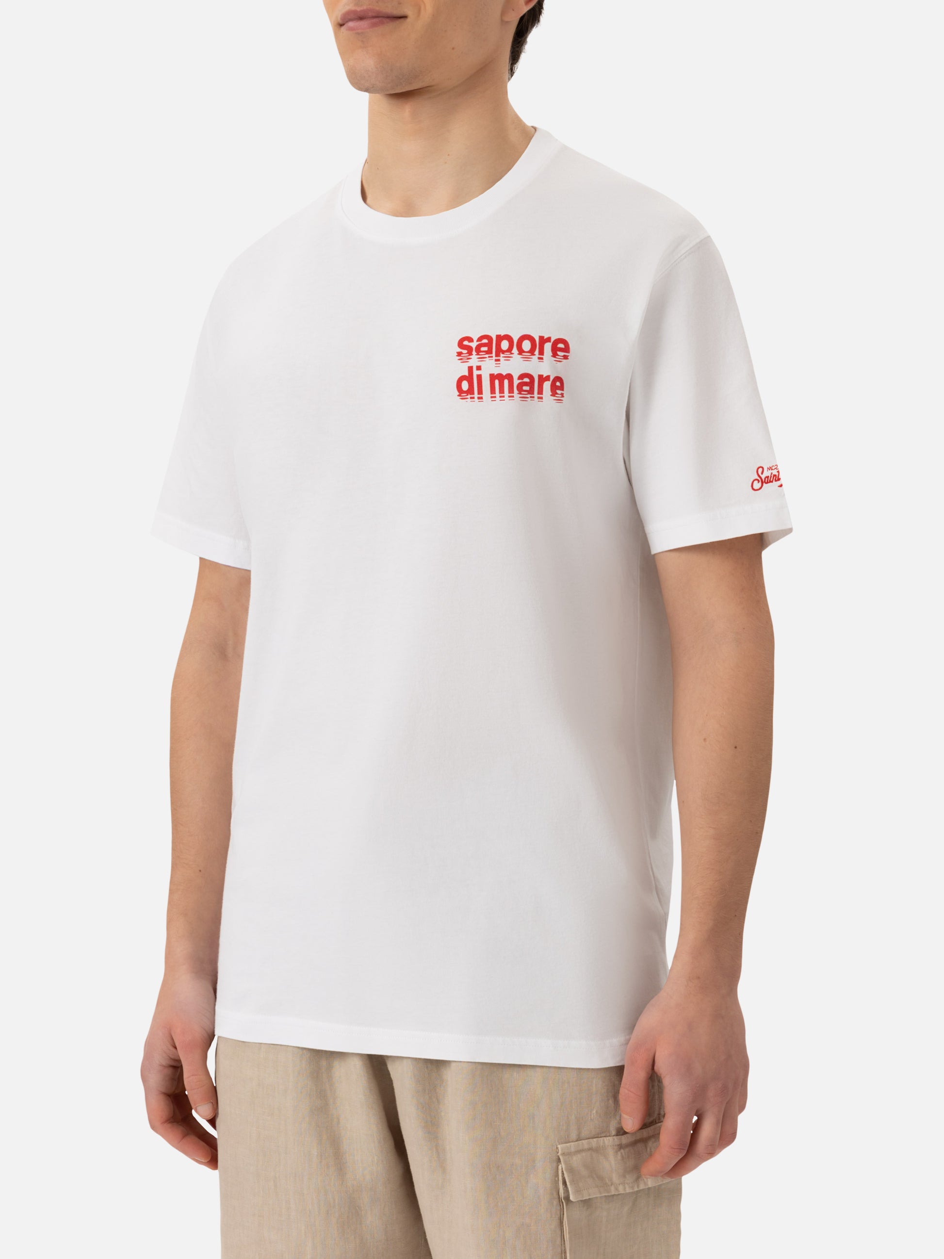 Cotton T-shirt with Sapore di Mare film logo print |SAPORE DI MARE SPECIAL EDITION - MC2 Saint Barth