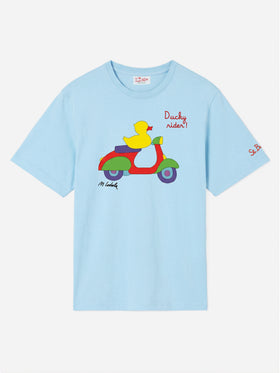 Light blue Man t-shirt with duck scooter print | Special Edition