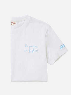 Cotton t-shirt with Di Padre in Figlio embroidery | Special Edition