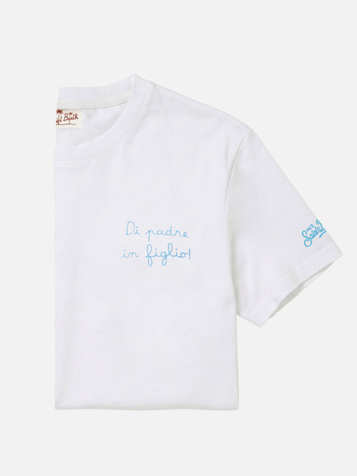 Cotton t-shirt with Di Padre in Figlio embroidery | Special Edition