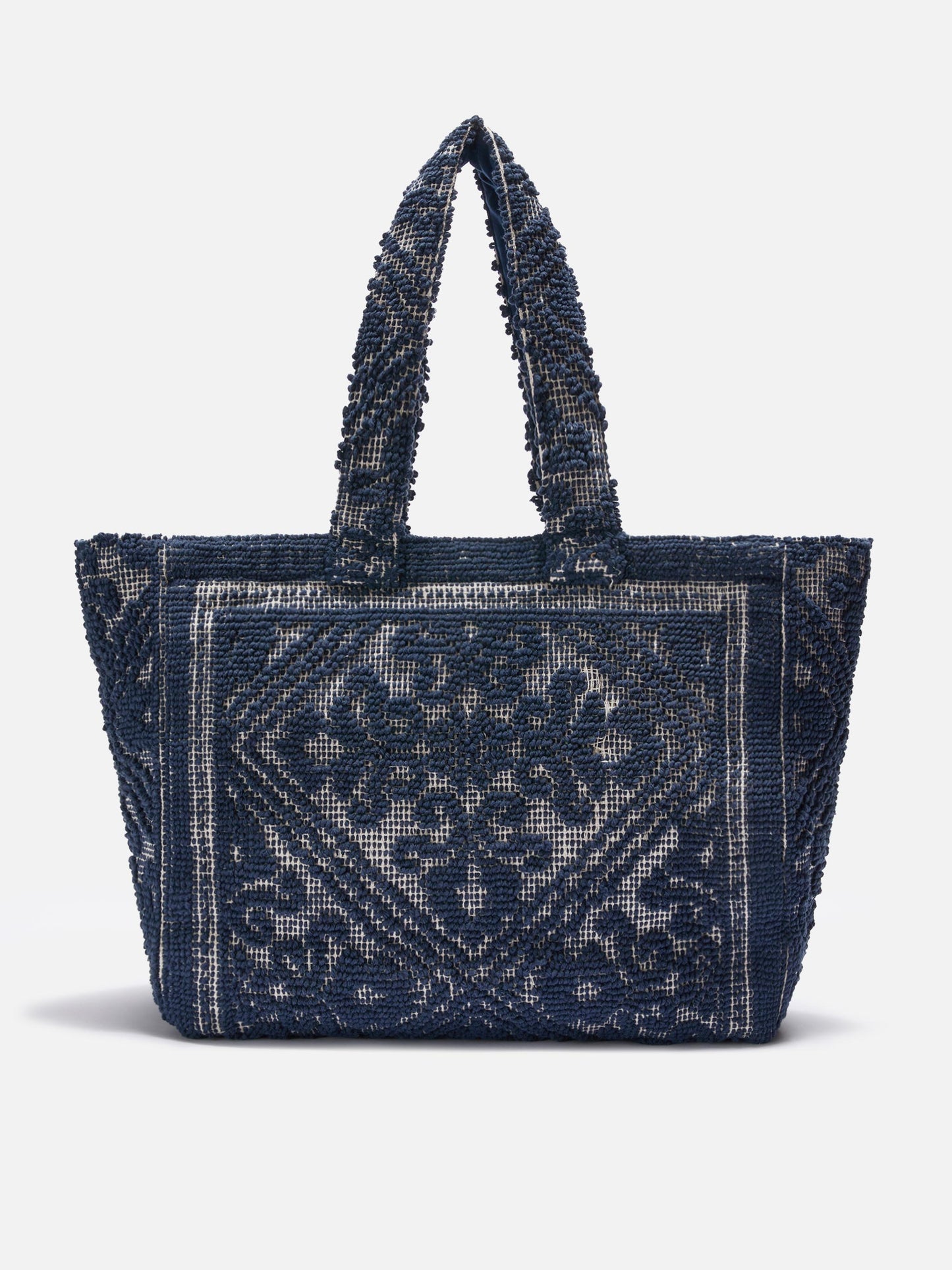 Marineblaue Tufting-Baumwoll-Einkaufstasche