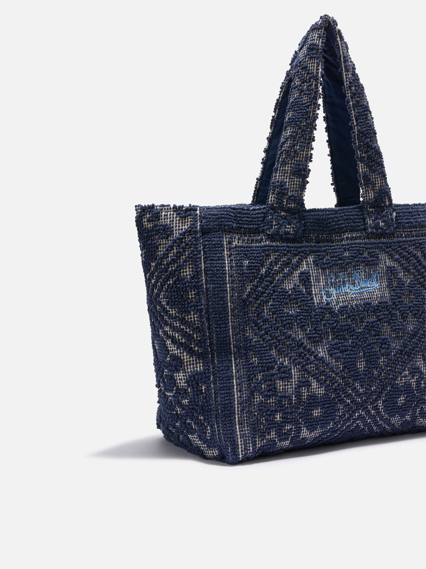 Navy blue Tufting  cotton tote bag
