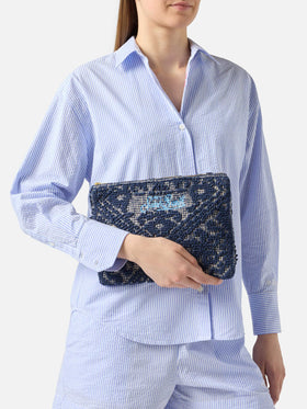 Pochette in tessuto tufted soft textured Soft Textured Tufted Pouch