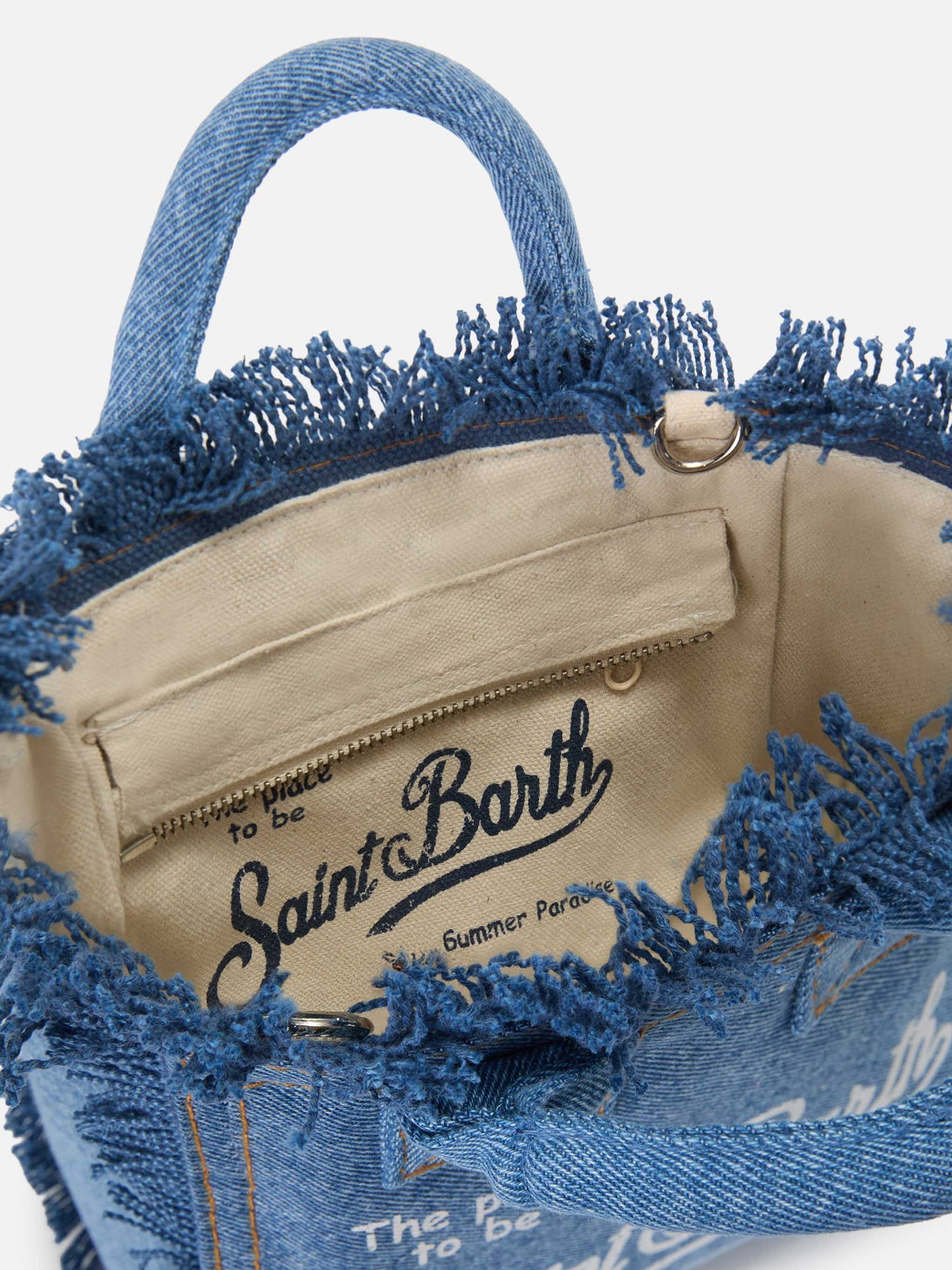Borsa Vanity mini in denim lavaggio medio