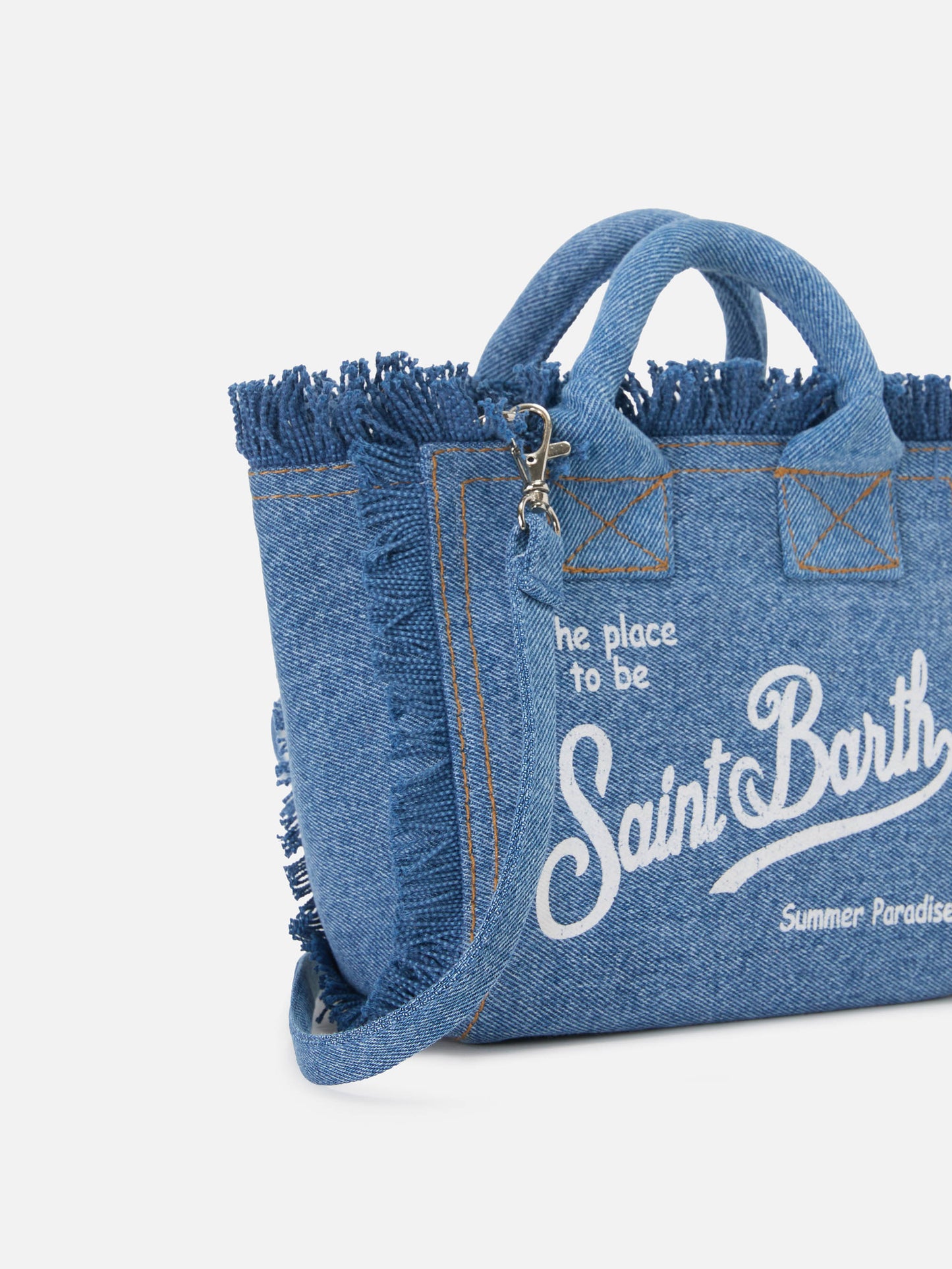 Borsa Vanity mini in denim lavaggio medio