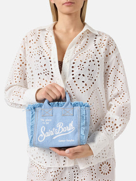 Borsa Vanity mini in denim lavaggio chiaro