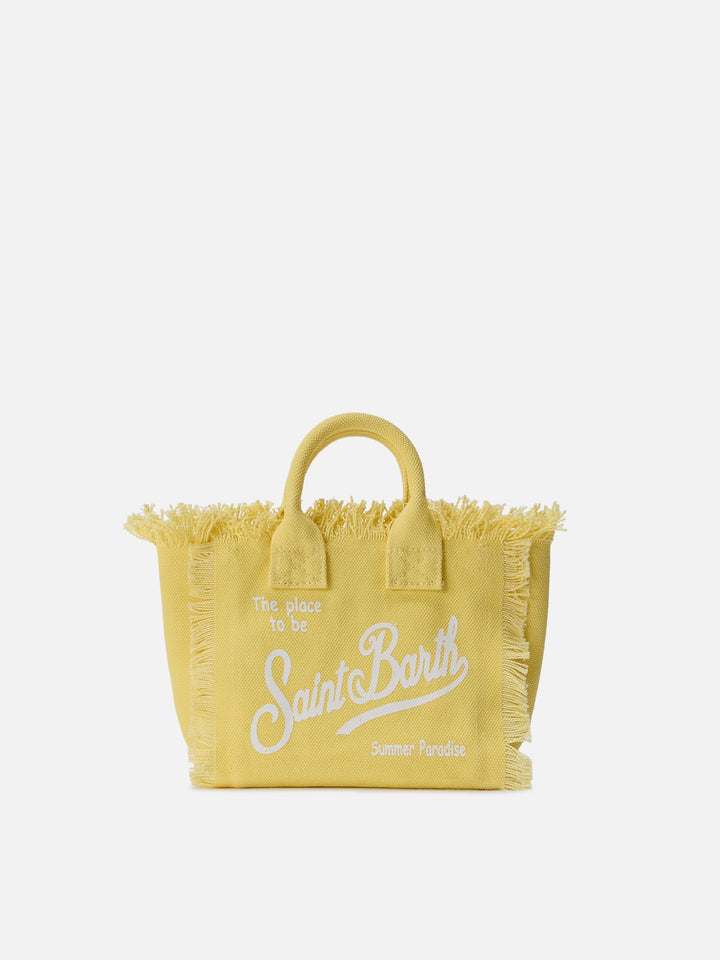 Light yellow solid color canvas Vanity mini bag