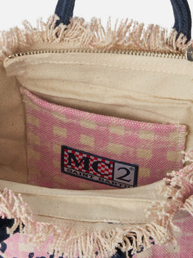Mini-Kosmetiktasche aus Gingham-Baumwollcanvas