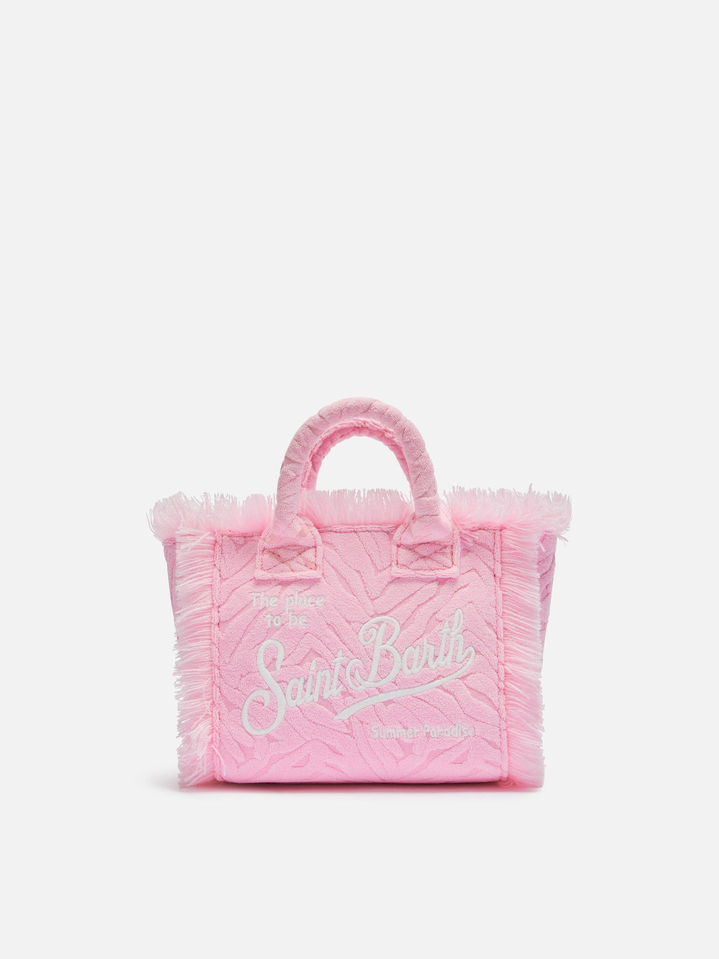 Mini Vanity Sponge Bag con stampa zebrata rosa in rilievo