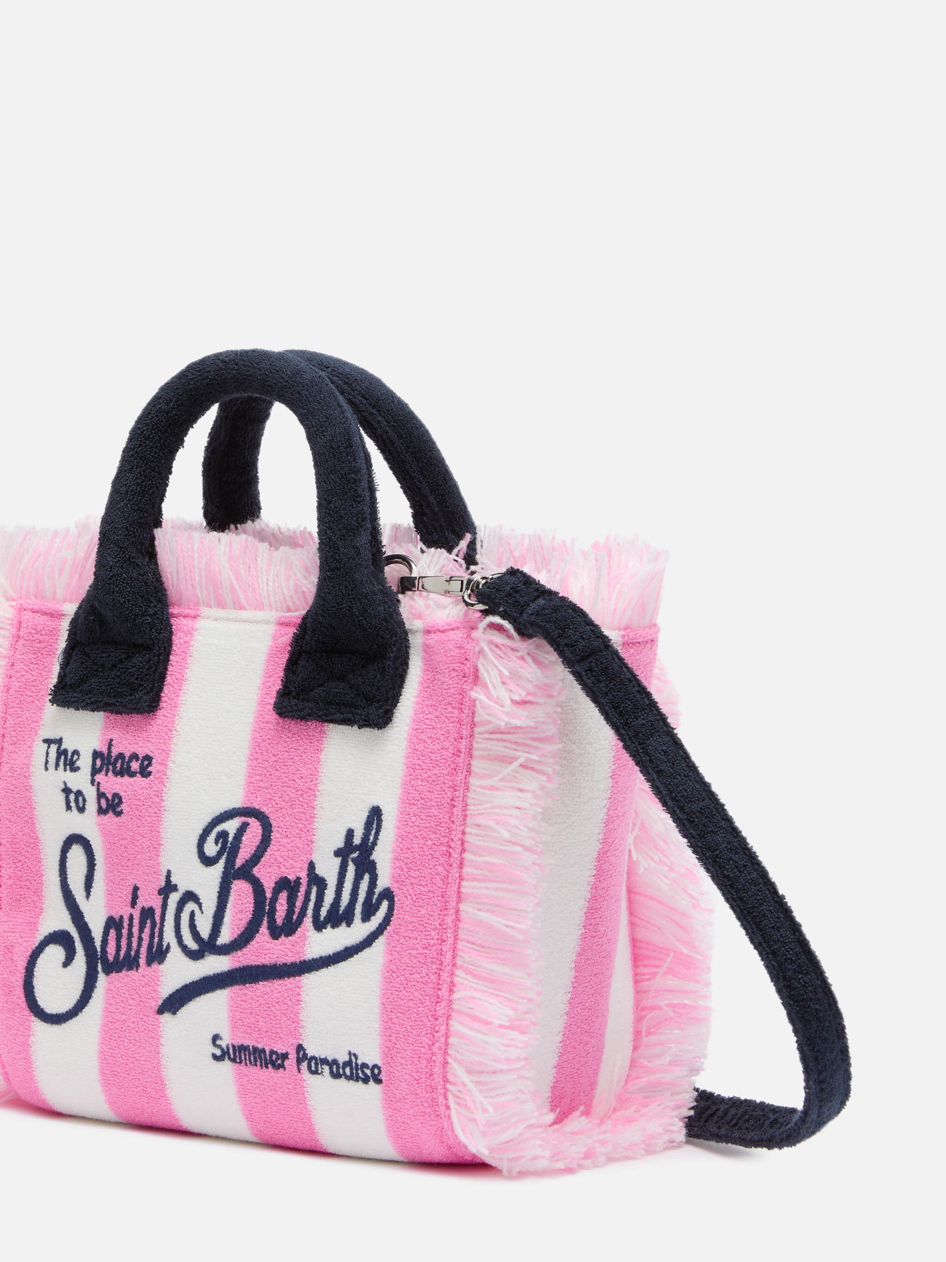 Mini Vanity Sponge Bag with pink striped print - MC2 Saint Barth