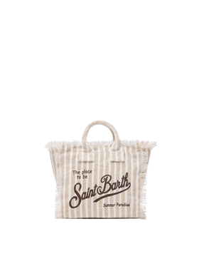 Mini Vanity Linen bag with striped print - MC2 Saint Barth