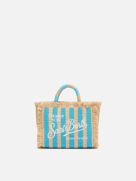 Mini Vanity Straw effect bag with striped print - MC2 Saint Barth