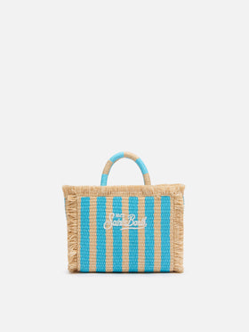 Mini Vanity Straw effect bag with striped print - MC2 Saint Barth