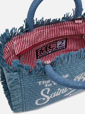 Denim Mini Vanity Straw effect bag - MC2 Saint Barth