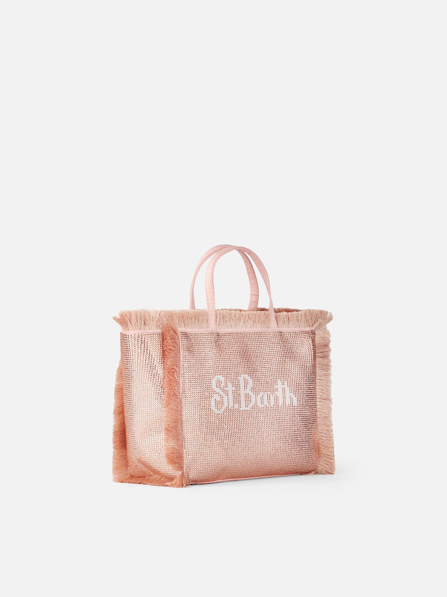 Mini Vanity fringed bag with rose gold rhinestones - MC2 Saint Barth