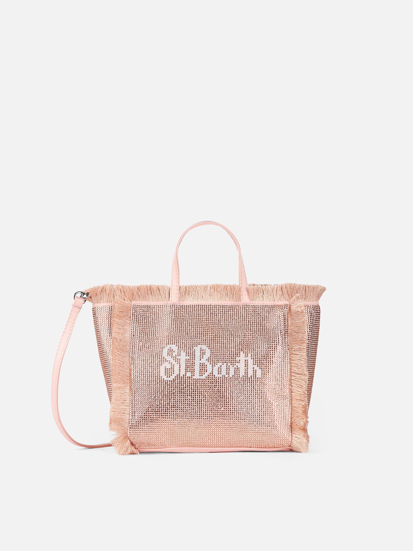 Mini Vanity fringed bag with rose gold rhinestones - MC2 Saint Barth