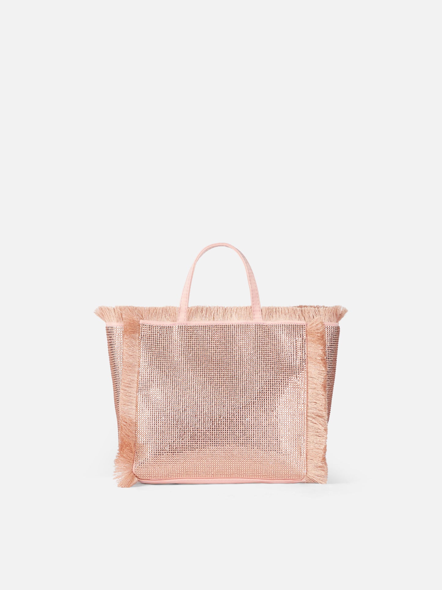 Mini Vanity fringed bag with rose gold rhinestones - MC2 Saint Barth