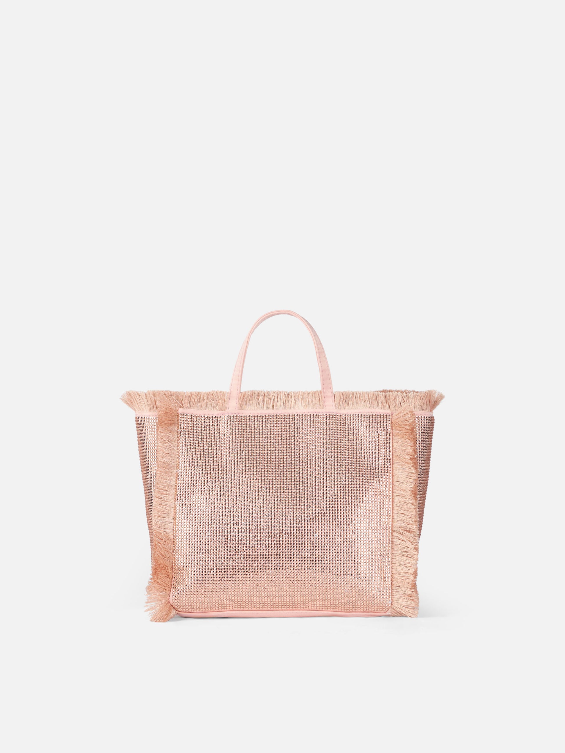 Mini Vanity fringed bag with rose gold rhinestones - MC2 Saint Barth