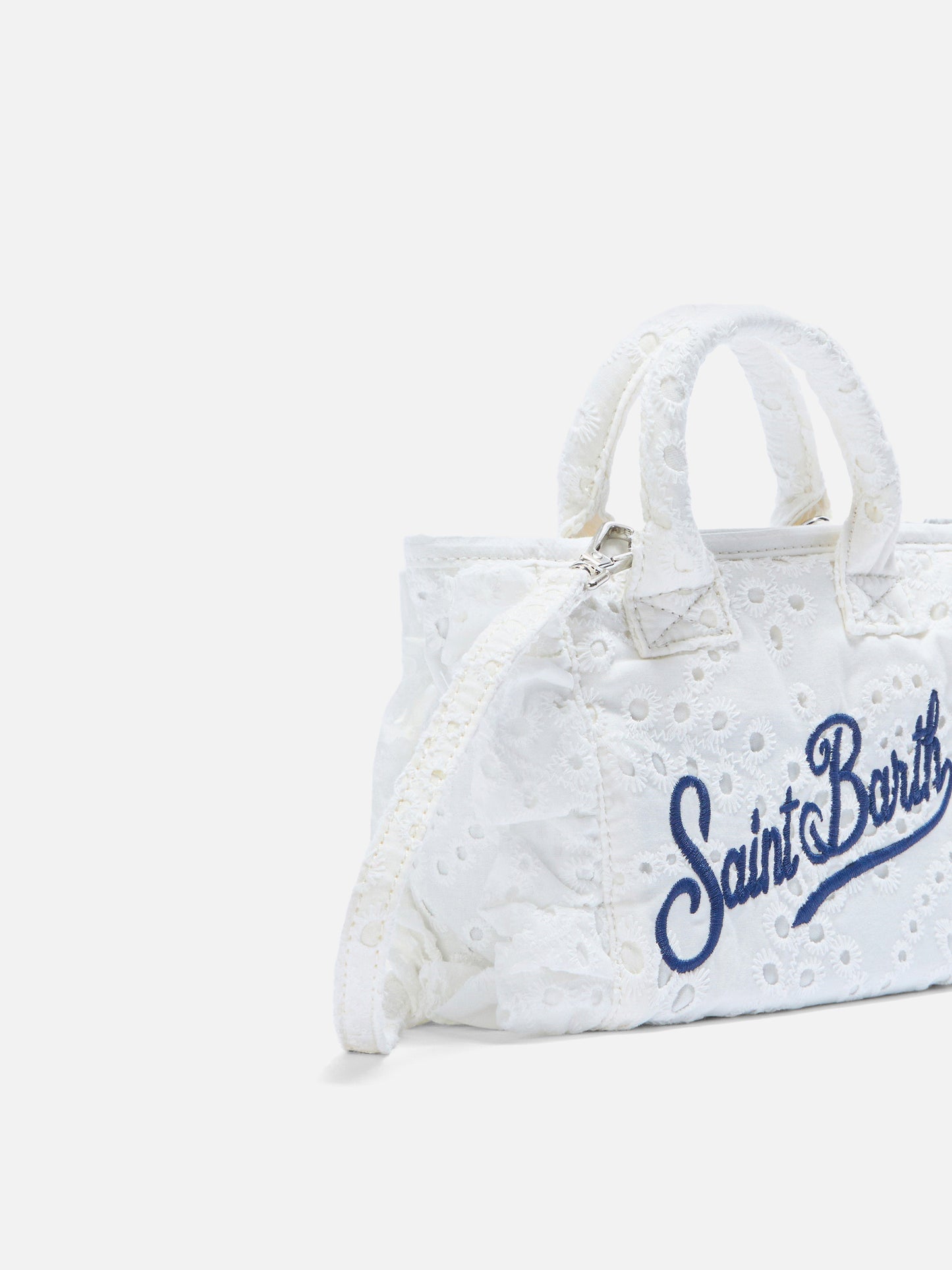 Mini sac Vanity White Volant en coton broderie anglaise 