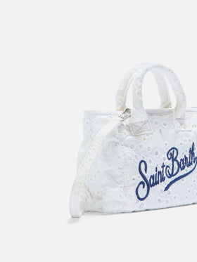 Mini sac Vanity White Volant en coton broderie anglaise 