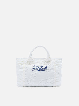 Mini sac Vanity White Volant en coton broderie anglaise 