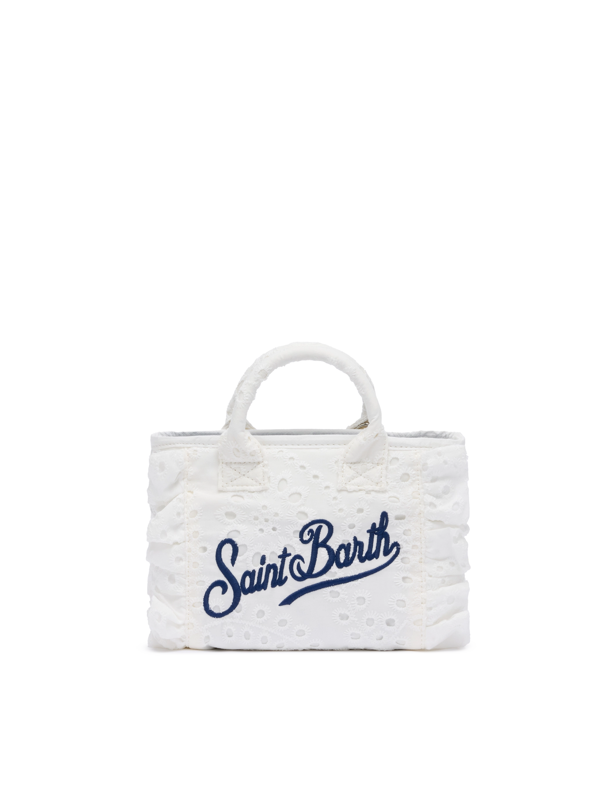 White Sangallo lace Mini Vanity Volant bag - MC2 Saint Barth