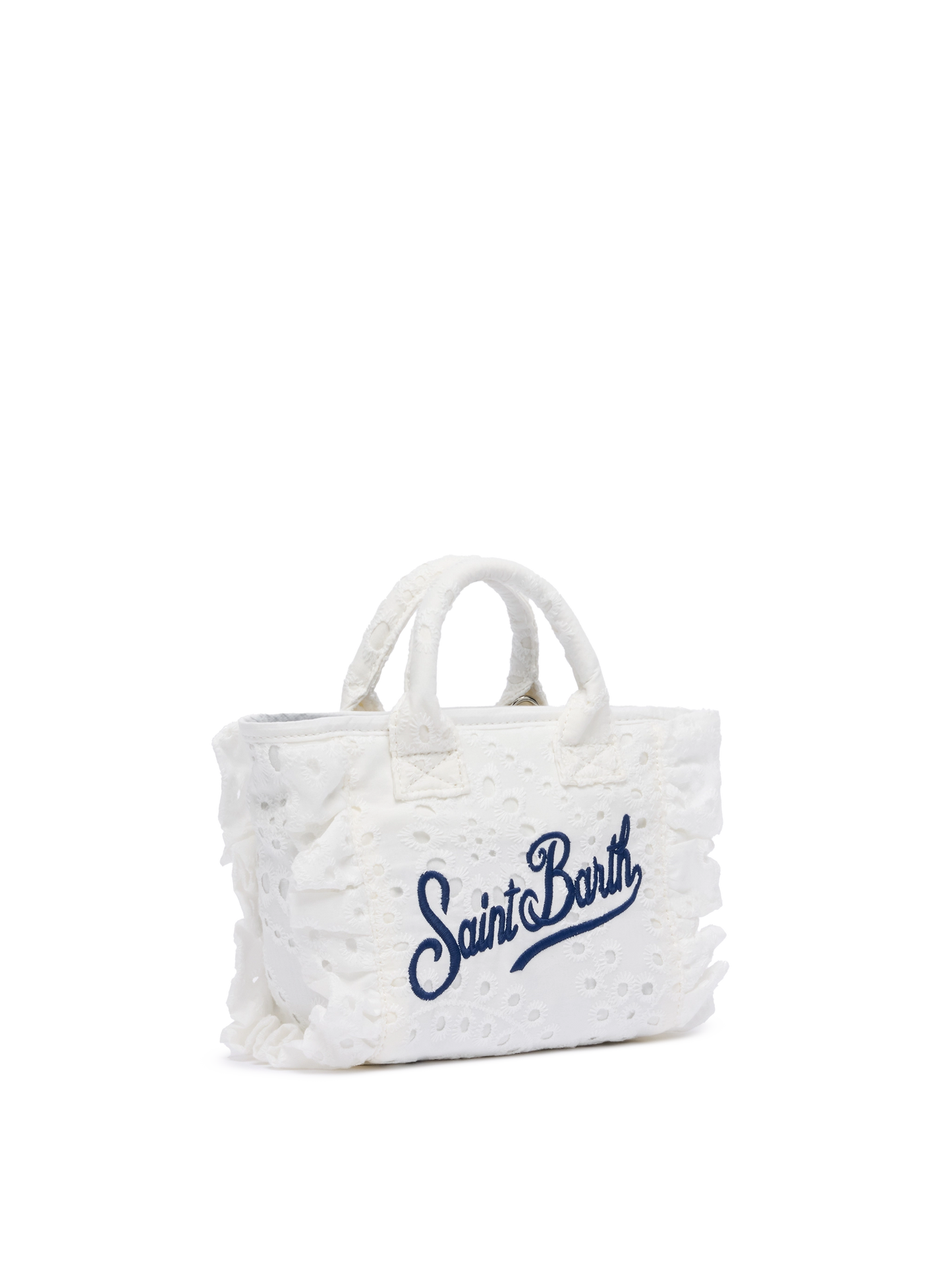 White Sangallo lace Mini Vanity Volant bag - MC2 Saint Barth