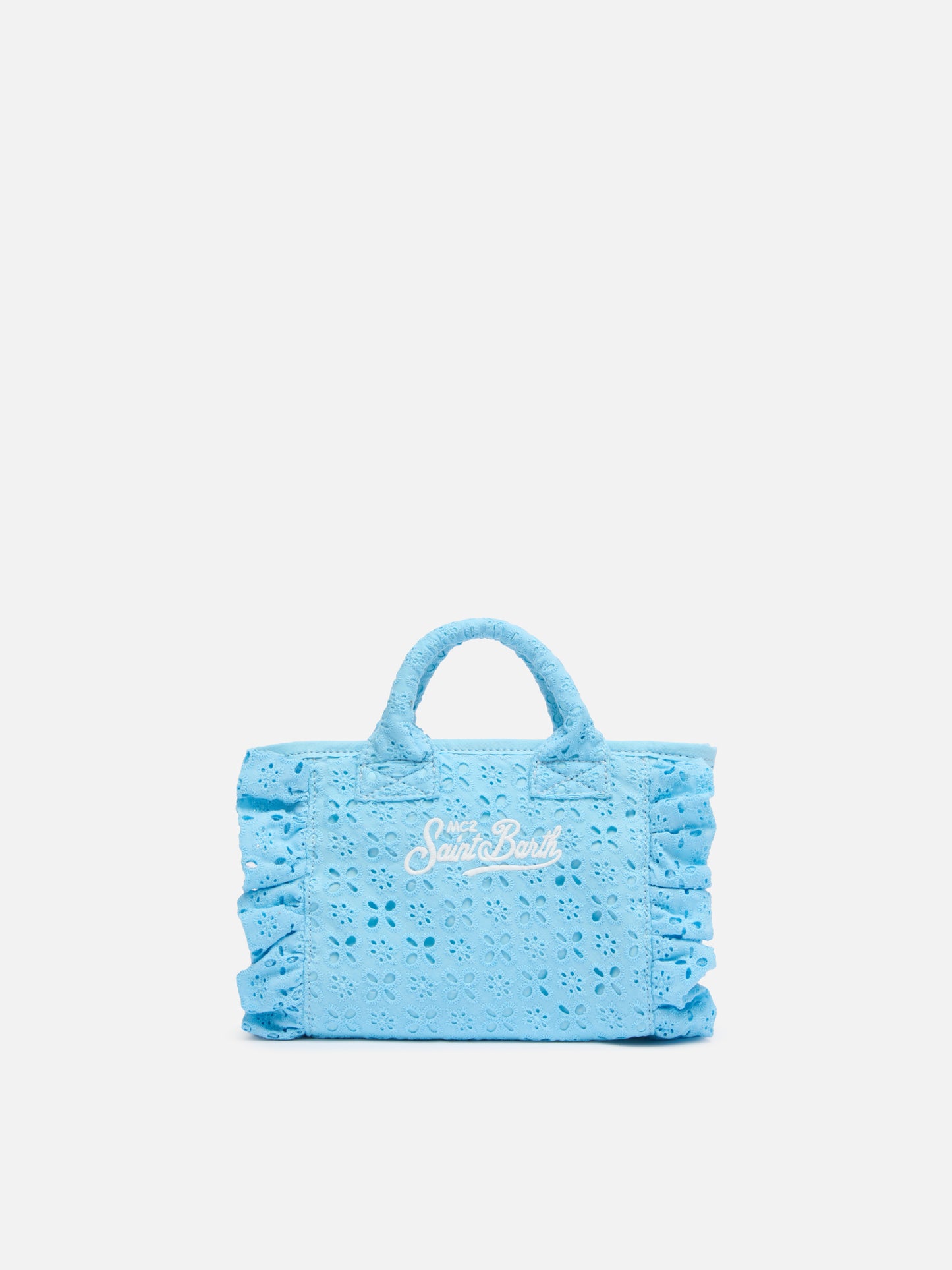 Light blue Sangallo lace Mini Vanity Volant bag - MC2 Saint Barth
