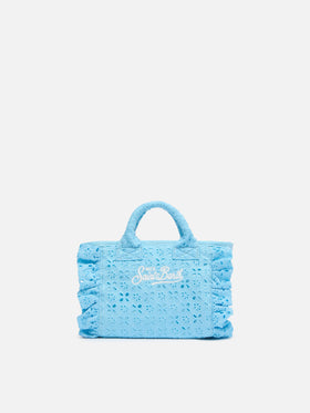 Light blue Sangallo lace Mini Vanity Volant bag - MC2 Saint Barth