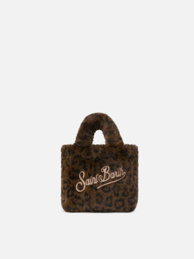 Mini bolso Vanity Soft de pelo sintético con estampado de leopardo 