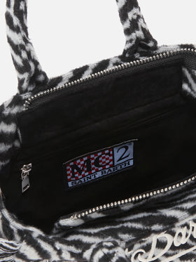 Vanity Mini Felt Handbag in zebra-print wool blend