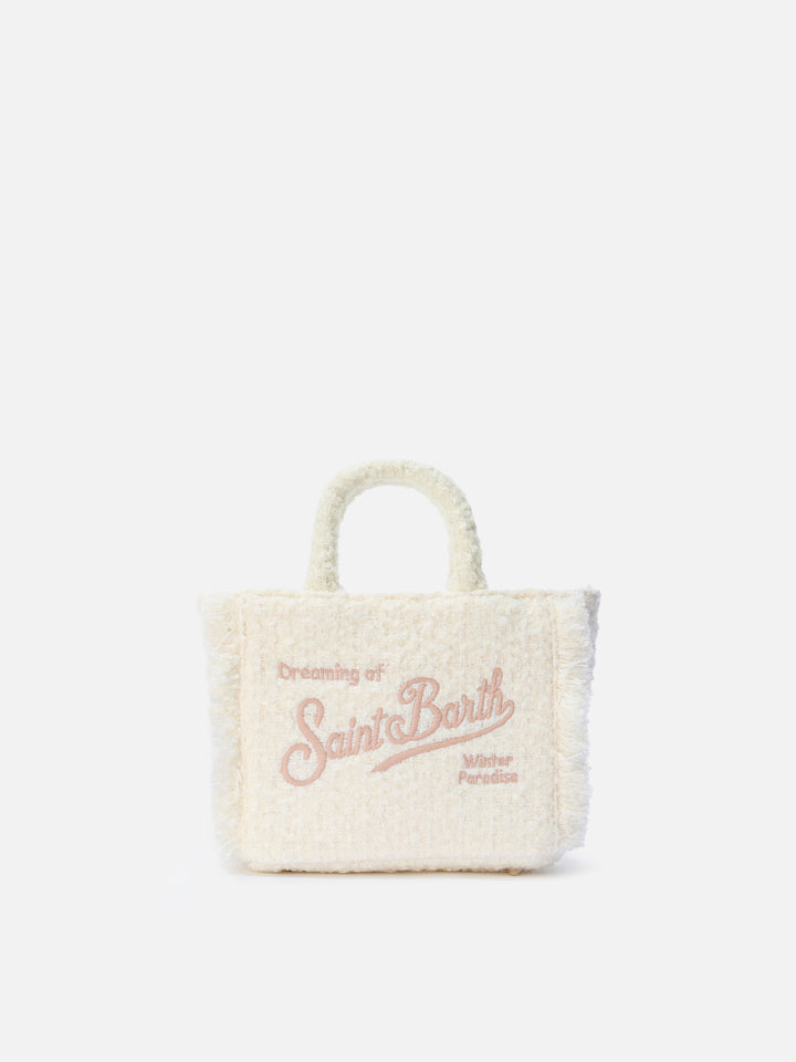 Vanity Mini Tweed Handbag in white