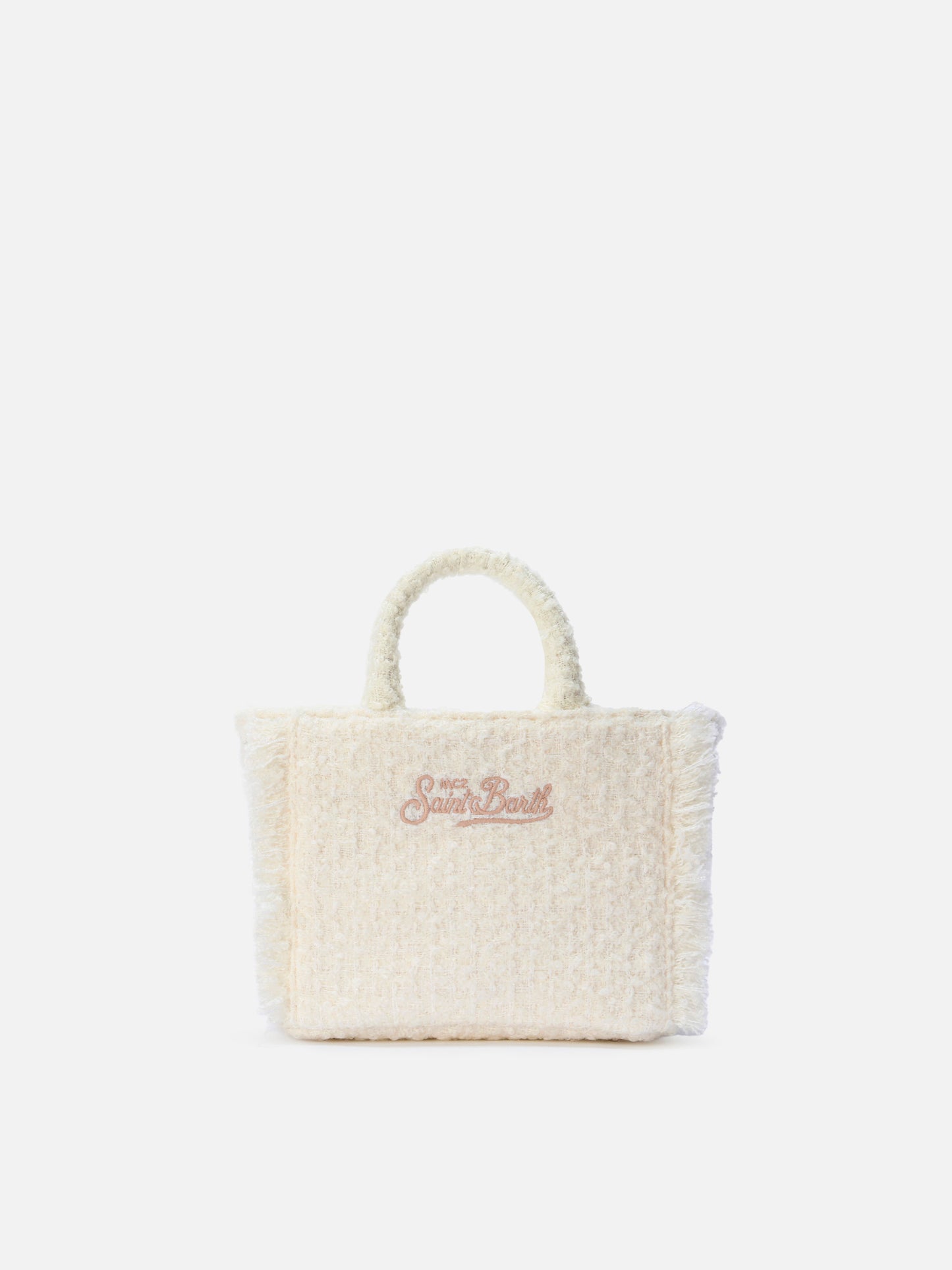 Borsa a mano Vanity Mini Tweed bianca