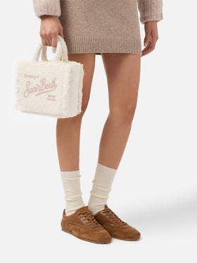 Borsa a mano Vanity Mini Tweed bianca