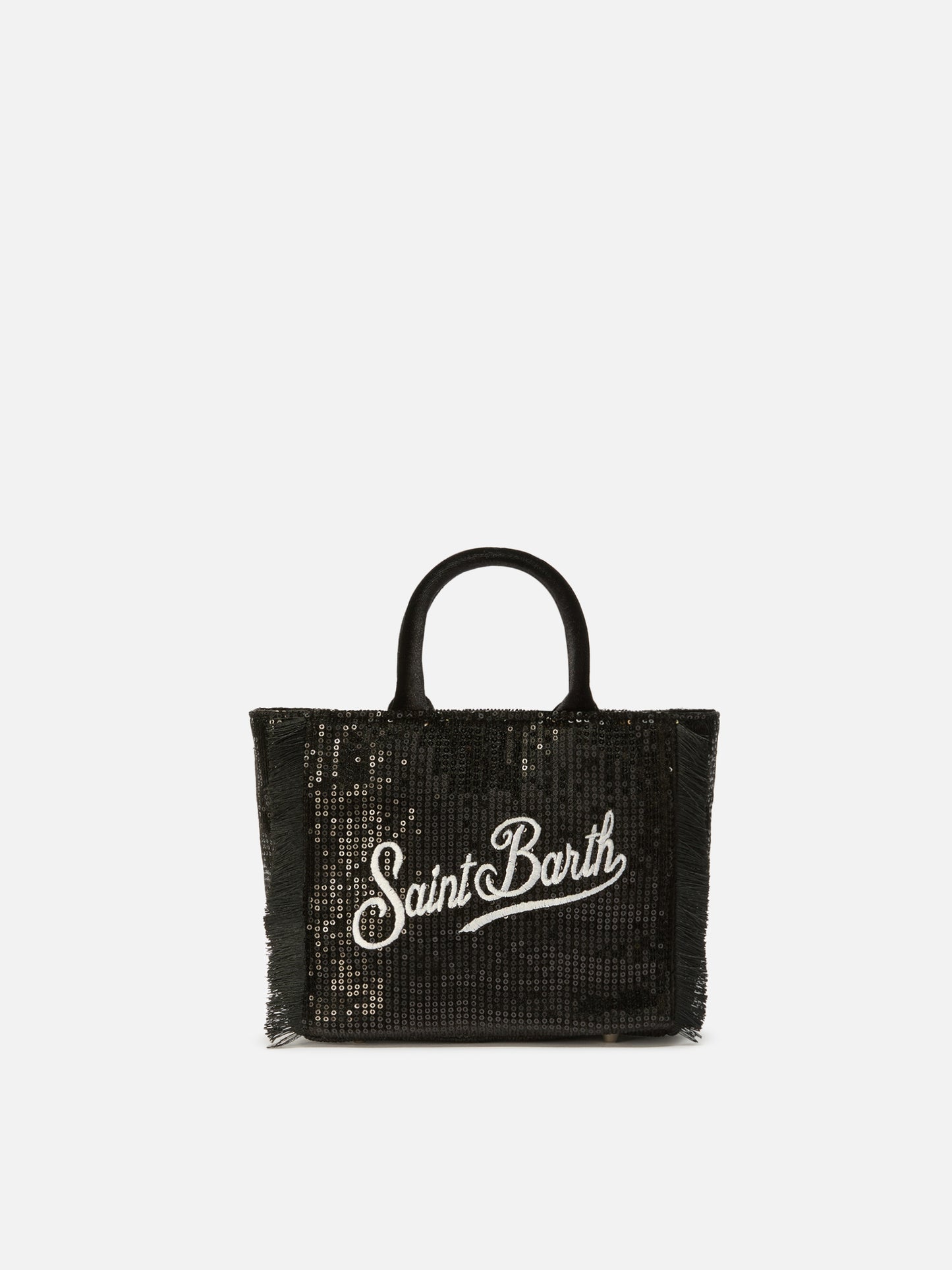 Vanity Mini Velvet Handbag in black velvet with sequins