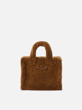 Vanity Mini Teddy Handbag in brown sherpa