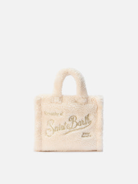 Vanity Mini Teddy Handtasche aus weißem Sherpa
