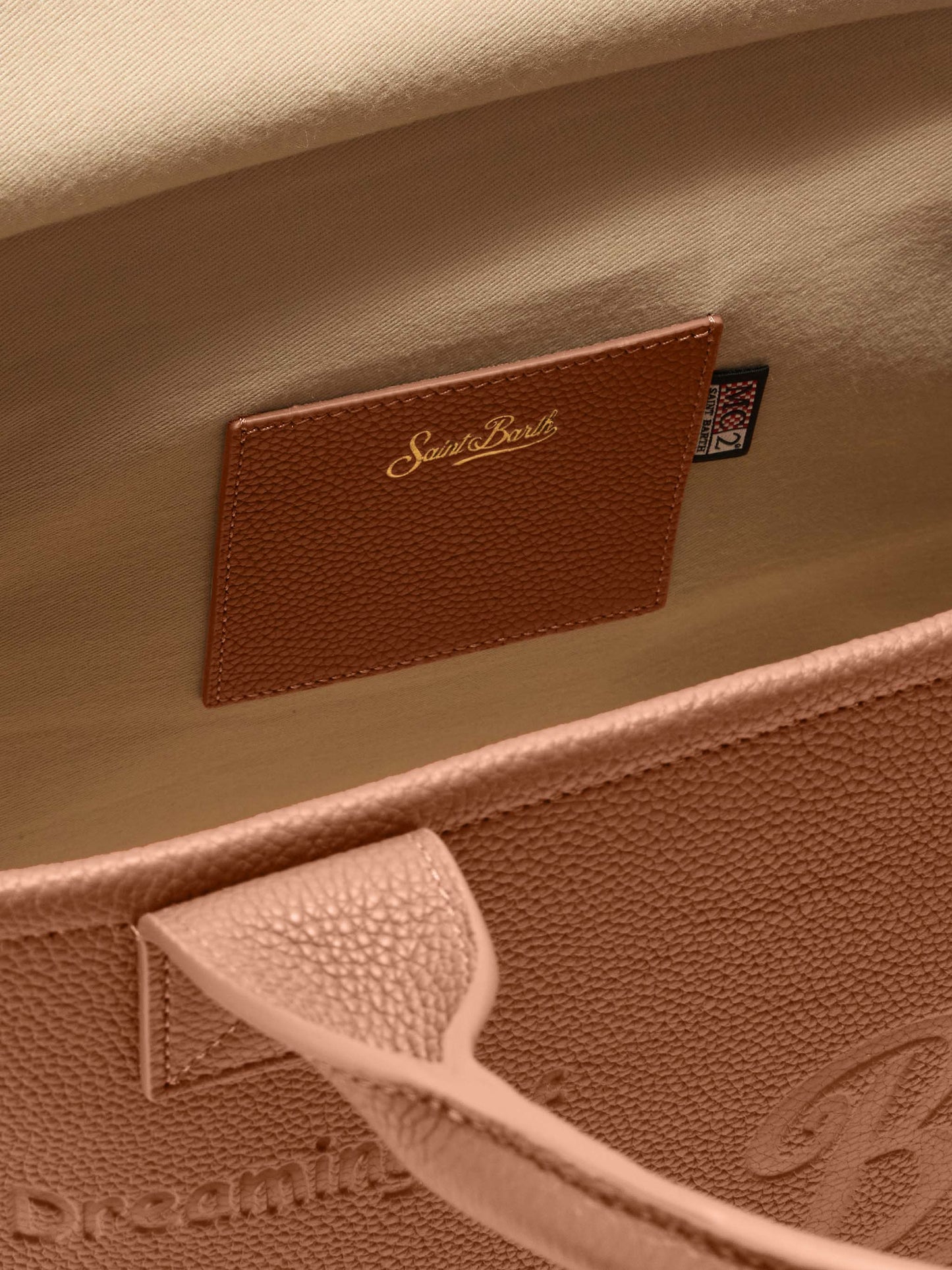 Borsa a spalla Vanity Bag Large in pelle martellata cammello