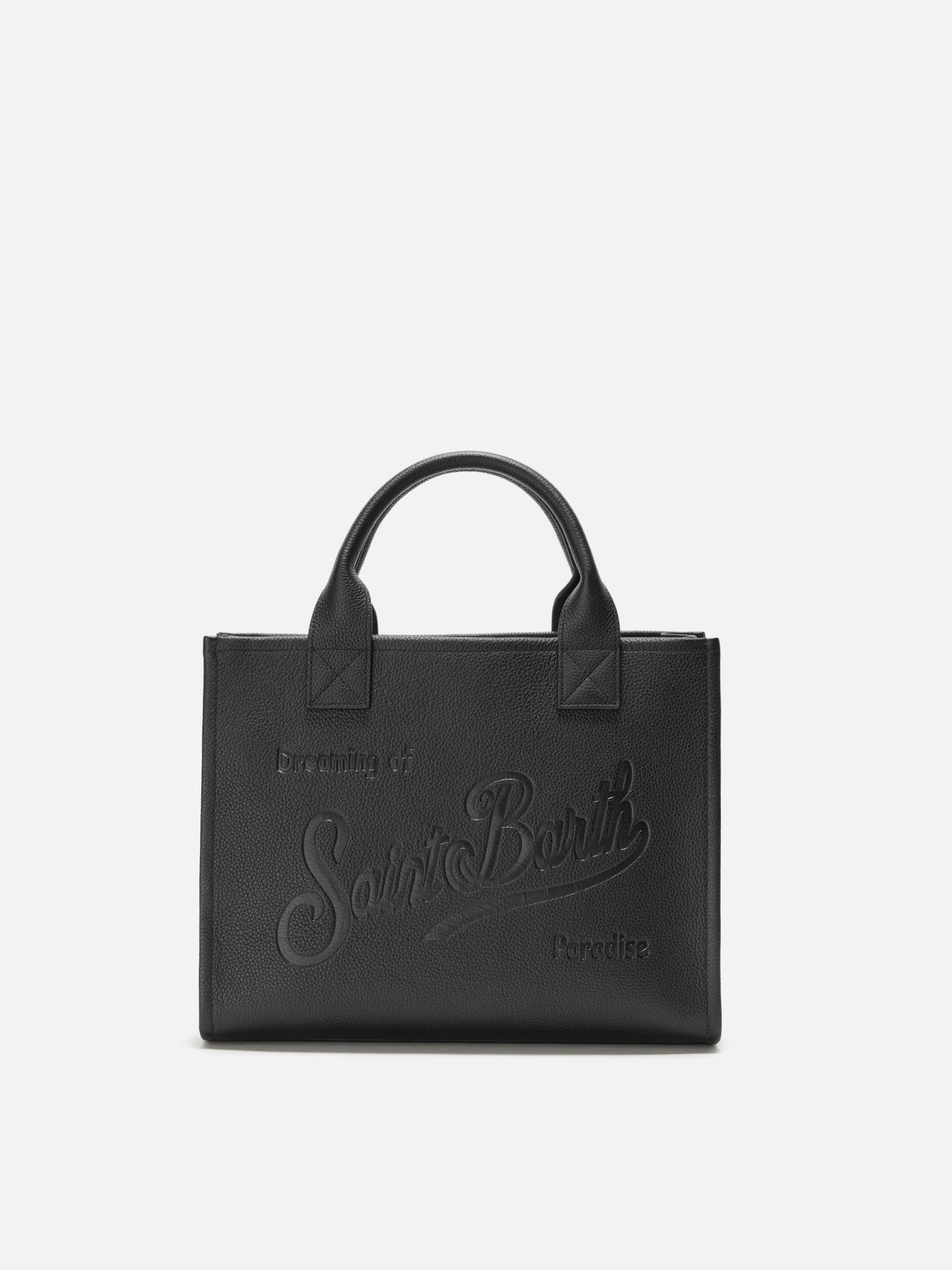 Borsa a spalla Vanity Bag Large in pelle martellata nero